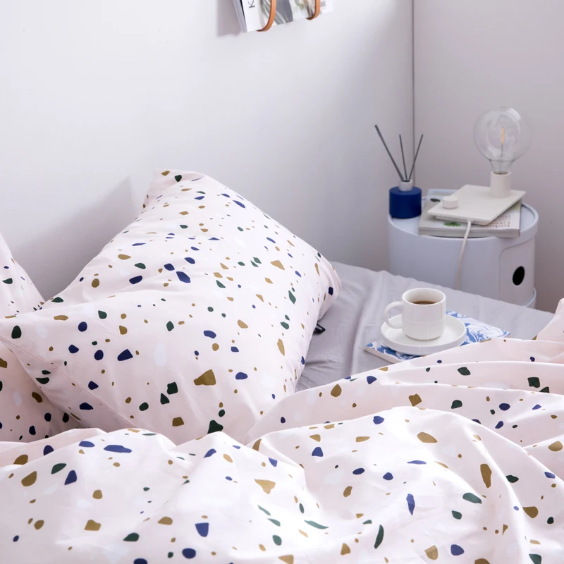 Polka Dots Fashion Stripes Blue//Brown//Cream Duvet Cover Bedding Set Pillowcases