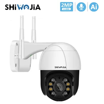 

SHIWOJIA IP Camera Outdoor Security 1080P PTZ Dome Camera Two Way Audio Wireless Waterproof 2MP CCTV Surveillance Night Vision