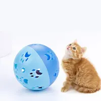 New 1pcs Cat Self-excited Toy Paw Print Candy Color Hollowed-out Bell Interactive Cat Toy Bell Ball Pet Supplies Hot Sales