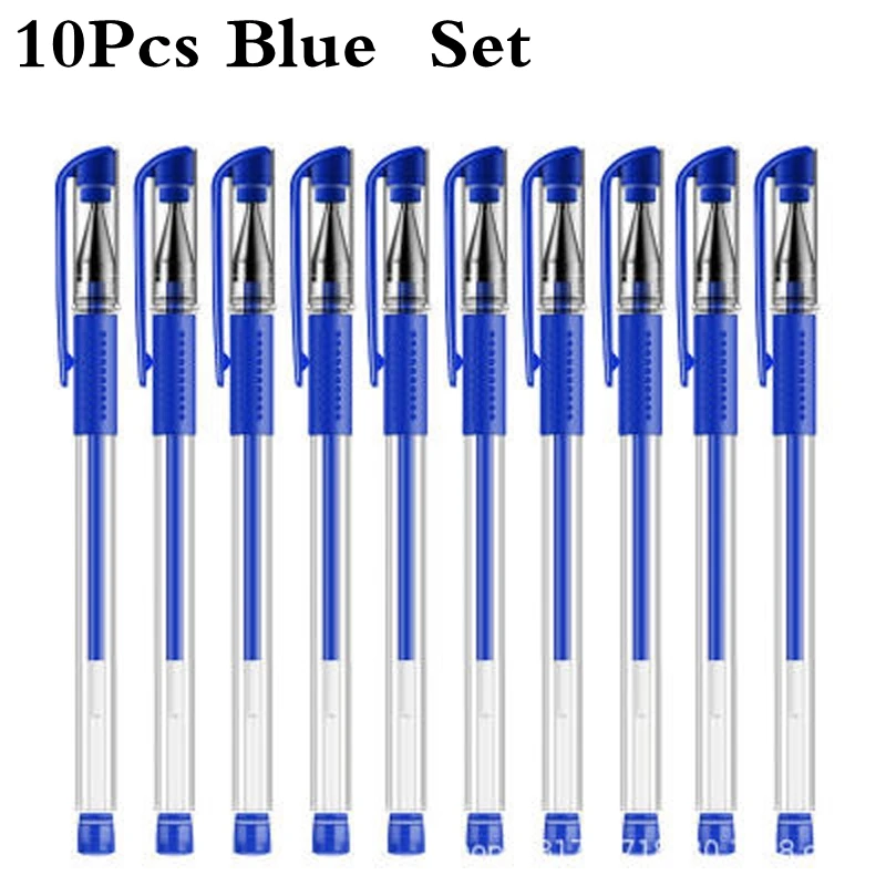 

10 Pcs/6Pcs/set Red Blue Black ink Gel Pen 0.5mm Writing Neutral Pens Simple pen for Student School Office Supplies Stationery