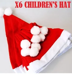 Chapeau de père noël en feutre rouge pour enfants, accessoire de déguisement de noël, 12 pièces, 2022 