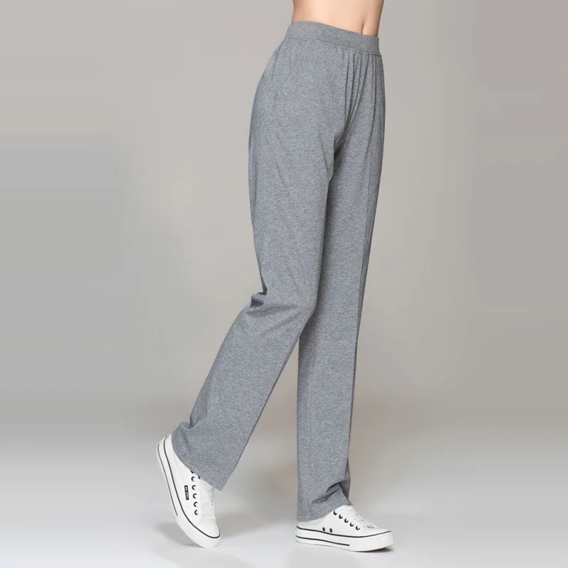 

Spring And Summer Large Size Thin Athletic Pants WOMEN'S Pants Slimming Straight-Cut All Pure Cotton Loose-Fit Sweatpants Casual
