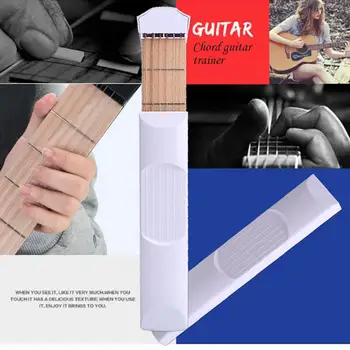 

Guitar Trainer African Exquisite White ABS Music Novice Practice Musical Performance Play Finger Thumb Piano Pocket Guitar