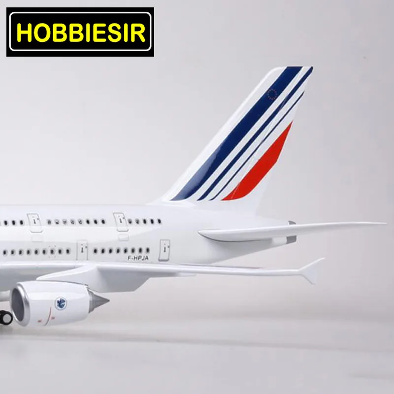 50,5 см 1/160 масштаб Airbus A380 самолет Air Франция авиакомпания Модель W светодиодный свет и колесо литье под давлением пластик Смола самолет для сбора