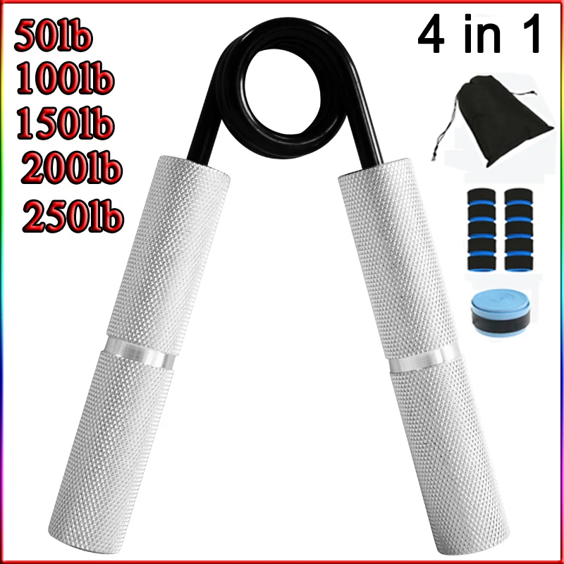 

Sponge Heavy Hand Grip Arm Muscle Trainer Expander Fitness Professional Wrist Finger Gripper Strength Aluminum handle Silver