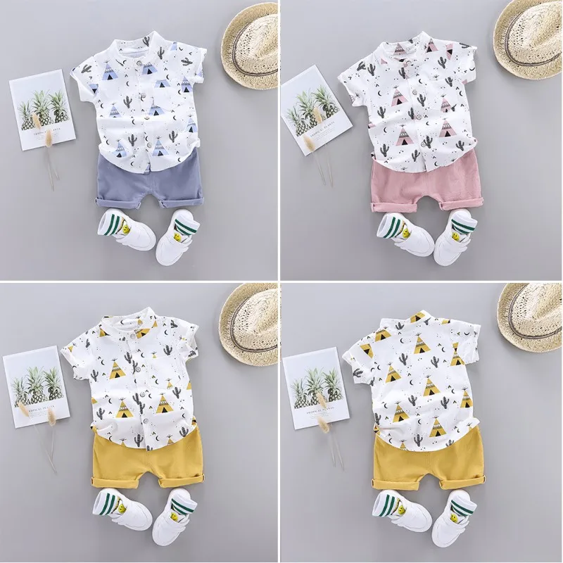 Комплекты одежды для маленьких мальчиков, Bebe, модная футболка+ однотонные штаны, комплект, летняя детская одежда хлопковый спортивный костюм для малышей, новая одежда