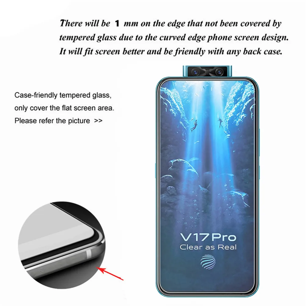 2 в 1 защитное стекло для Vivo V17 Pro задняя пленка для объектива камеры закаленное стекло для Vivo V 17 Pro защита экрана телефона(N1115