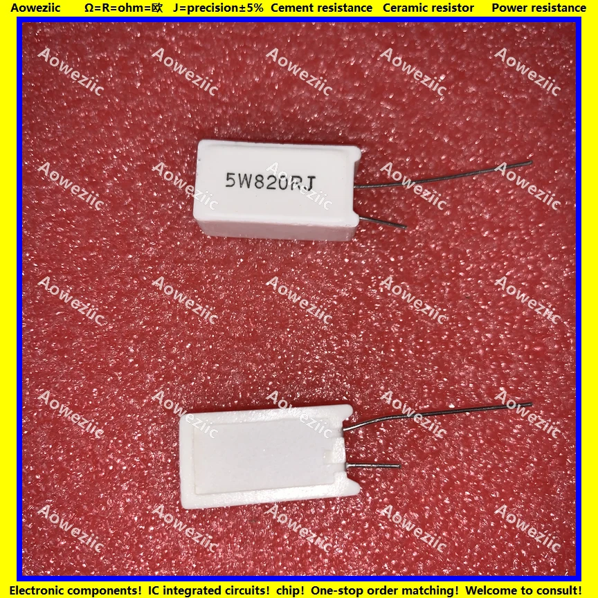 Вертикальное сопротивление цемента RX27-5 5 Вт 820 Ом 820R 820RJ 5W820RJ 5W82 0 керамическое