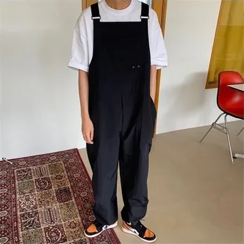 

Spring and summer oversized retro denim overalls men's loose straight tooling trend trousers tide