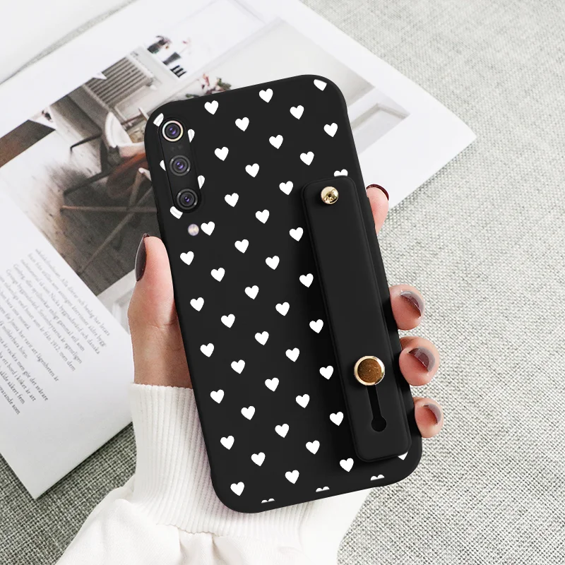 wallet phone case For Xiaomi Mi 9 SE Case Flowers Soft Silicone Cover For Xiaomi Mi9 Mi9SE Butterfly Wrist Strap Holder Shockproof Coque Bumper arm pouch for phone Cases & Covers