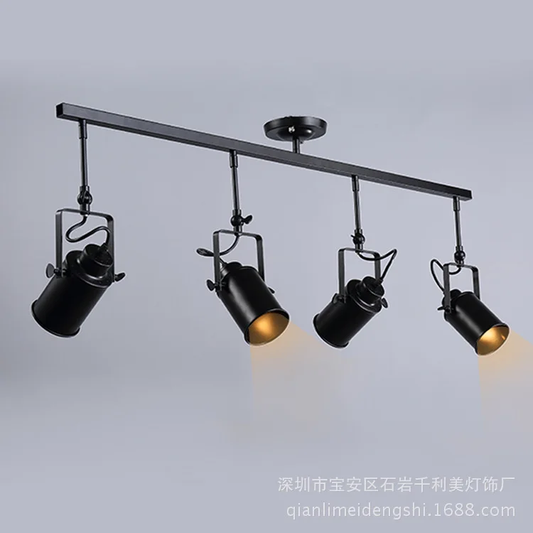 

Vintage Industrial Clothing Store Bar Office Exhibition Hall Lamp Single-head Double Headed Three Head Four LED Light