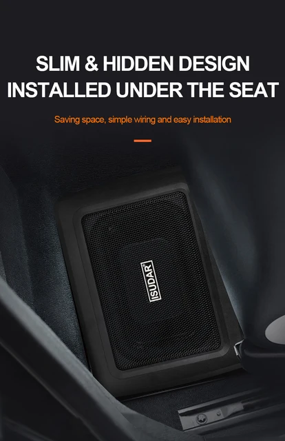 ISUDAR SU6901 Slim Subwoofer Activo para Coche con Amplificador