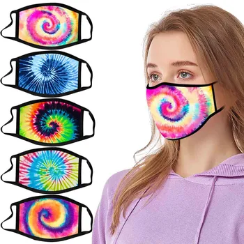 

Mascarilla 5pcs Tie Dyes Print Adult Face Mask Fashion Reusable Mouth Mask Male And Female Washable Masks Mouth Caps Washable
