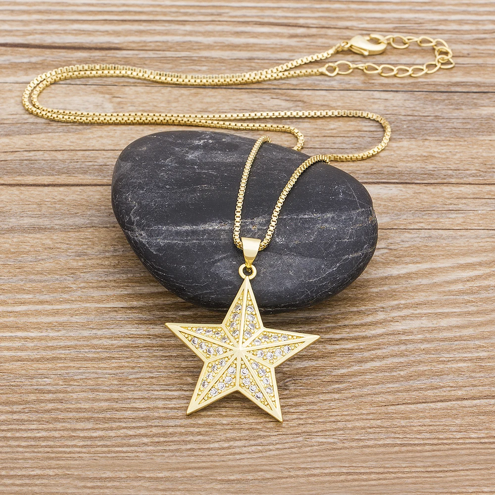 Bohemian Crystal Rhinestone Necklace For Women Vintage Star Charm Pendant Necklace Geometric Statement Jewelry Collier Collares - Image 5