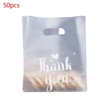 

50pcs Plastic Thank You Bread Package Cookie Candy Bag Wedding Food Packaging