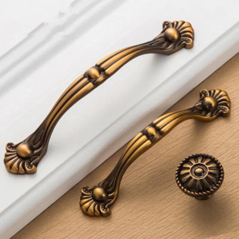 4 Poignées Bouton De Tiroirs Ou Portes Vintage Alu Brossé