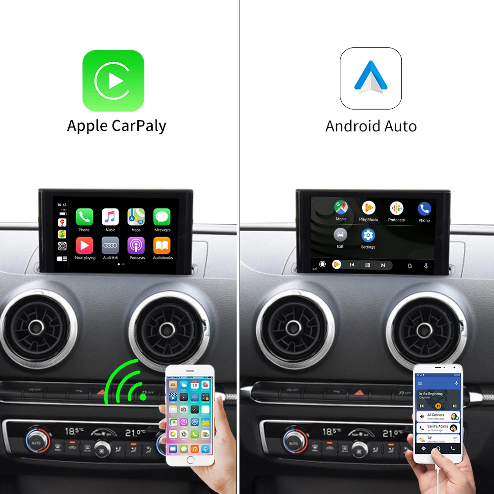 Carlinkit Wireless Apple Carplay Android Auto For Audi A3 8V S3 Q2 B9 for 2010 -2019 5.8inch 7inch Screen Mirrorlink IOS 14