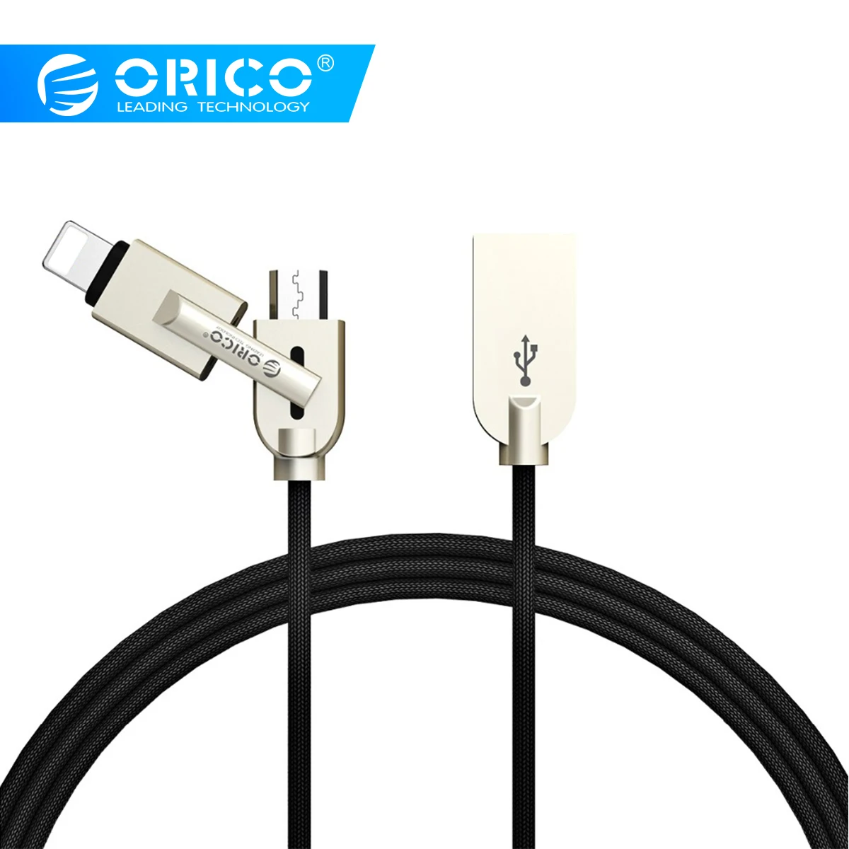  ORICO 2 in 1 USB zu Beleuchtung und Micro USB Kabel Charge & Sync Kabel für Huawei iPhone x 8 plus 