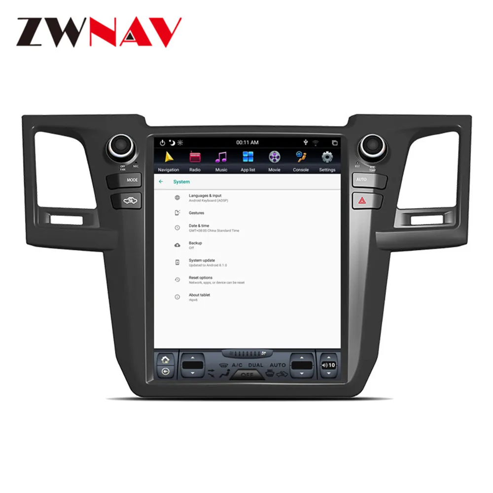 Android 9 64+ 4G Tesla с DSP Carplay Автомобильный мультимедийный плеер стерео для Toyota Fortuner 2007- Авто Стерео gps навигация