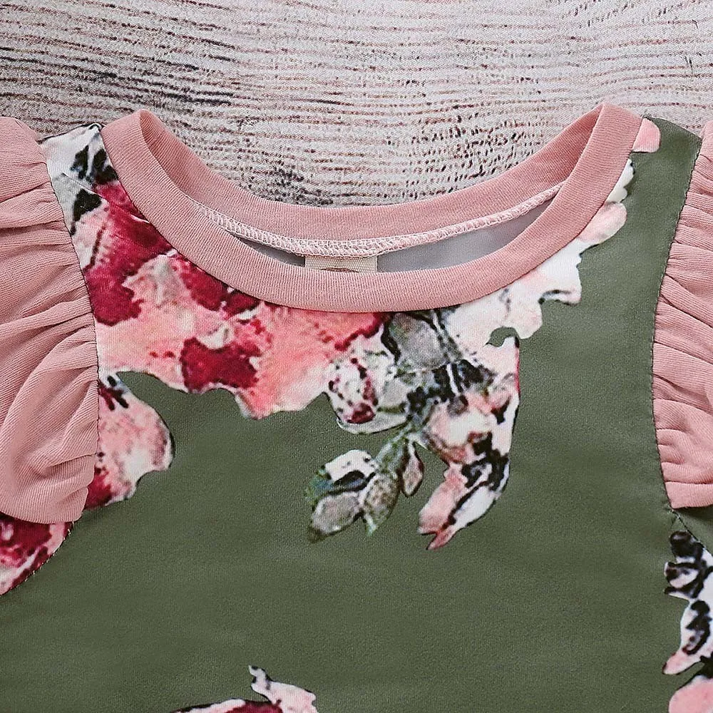 Fashion Toddler Newborn Baby Long Sleeves Floral Print Jumpsuit Romper Clothes 906