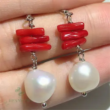 

10-11mm Natural Baroque Freshwater Pearl Earrings Luxury Earbob Mesmerizing AAA Light Irregular Party Real Classic DIY