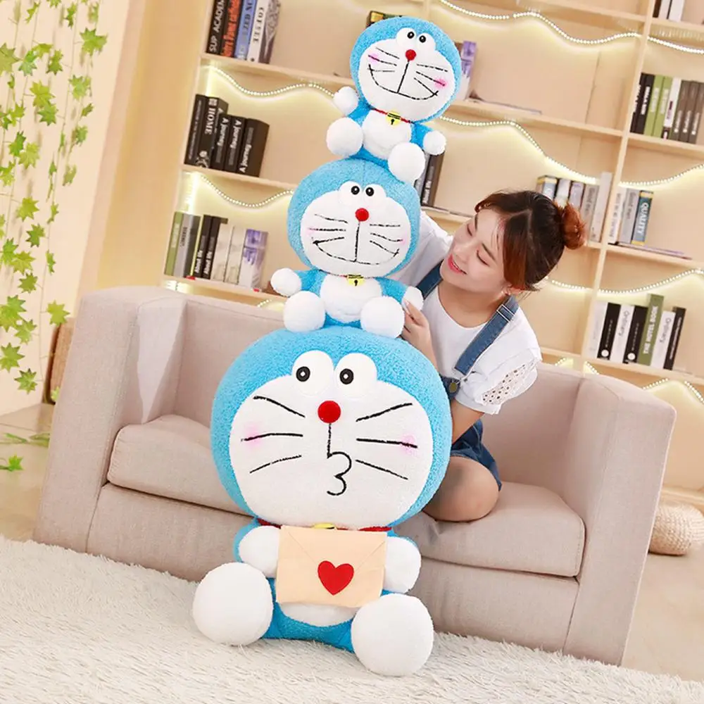 Hot cartoon Doraemon Doraemon cat plush toy stuffed down cotton pearl velvet fabric pillow doll doll decoration doll cushion gif