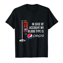 Черный чехол с надписью «My Blood type Is Pepsi», футболка в стиле Харадзюку С S-3Xl