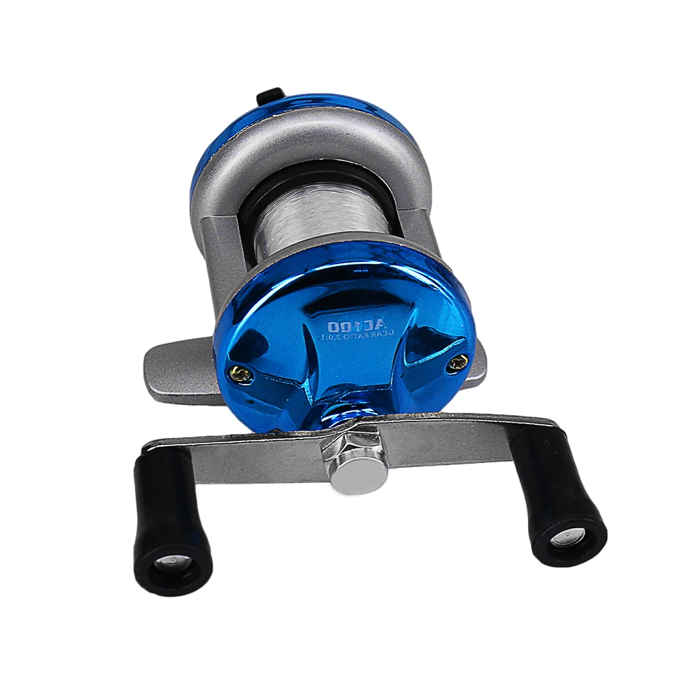 Mini Portable Winter Ice Fishing Reel 1BB Dual Rocker Arm Baitcast Coil