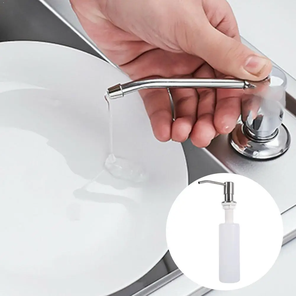 

1Pc 300ml Stainless Steel Sink Soap Dispenser Kitchen Bottle Detergent Soap Replace Dispenser D2S3