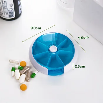 

Pill Storage Box Medicine Case 7 Day Organizer Round Shape Portable For Travel P9