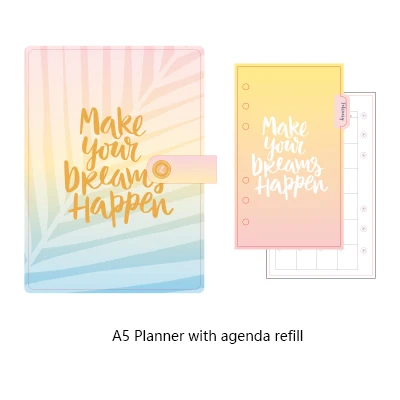 A5 Agenda refill Lovedoki Середина лета Листья Блокнот на спирали, дневник Органайзер А5 А6 планировщик творческие подарки офисные и школьные принадлежности - Цвет: A5 Agenda refill