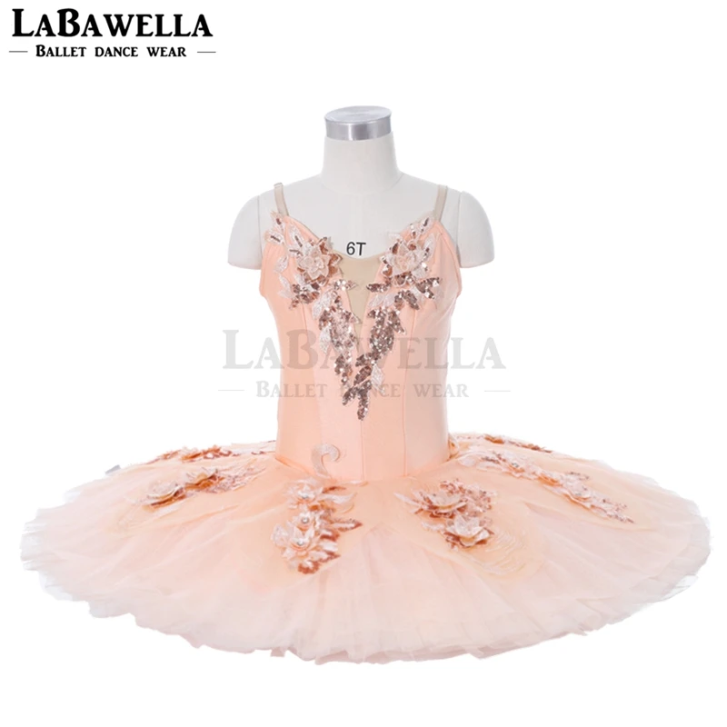 Adult Professional Ballet Costume Hard Organd Platter Skirt Dance Dress 5 Layers 