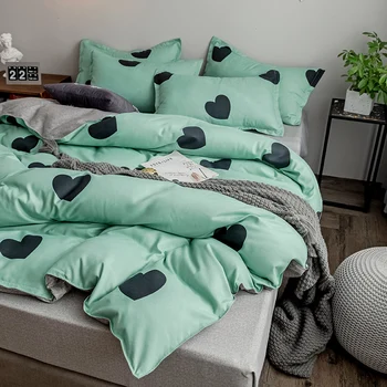 

Four-Piece Bedding Set Linen Quilt People-Style Dormitory Quilt Three-Piece Set