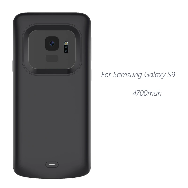 Чехол для зарядного устройства для samsung Galaxy S9 S8 Plus 4700/5500 мАч, Дополнительный внешний аккумулятор, мягкий чехол для зарядки телефона из ТПУ, чехол для аккумулятора - Цвет: For S9 Black 4700mah
