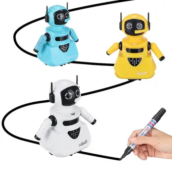 

Mini Robot Scribing Induction Car Follow Drawn Black Line Pen Draw Tracking Engineering Vehicles Magic Toys for Kids