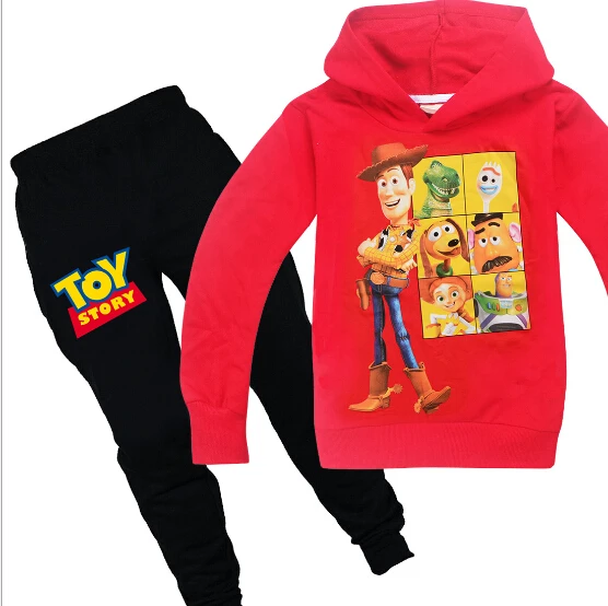 Новые детские Осенние костюмы «История игрушек мультфильма» 4 «Woody Mania» Детская куртка с капюшоном спортивный костюм куртка+ брюки повседневные комплекты одежды - Цвет: color at picture