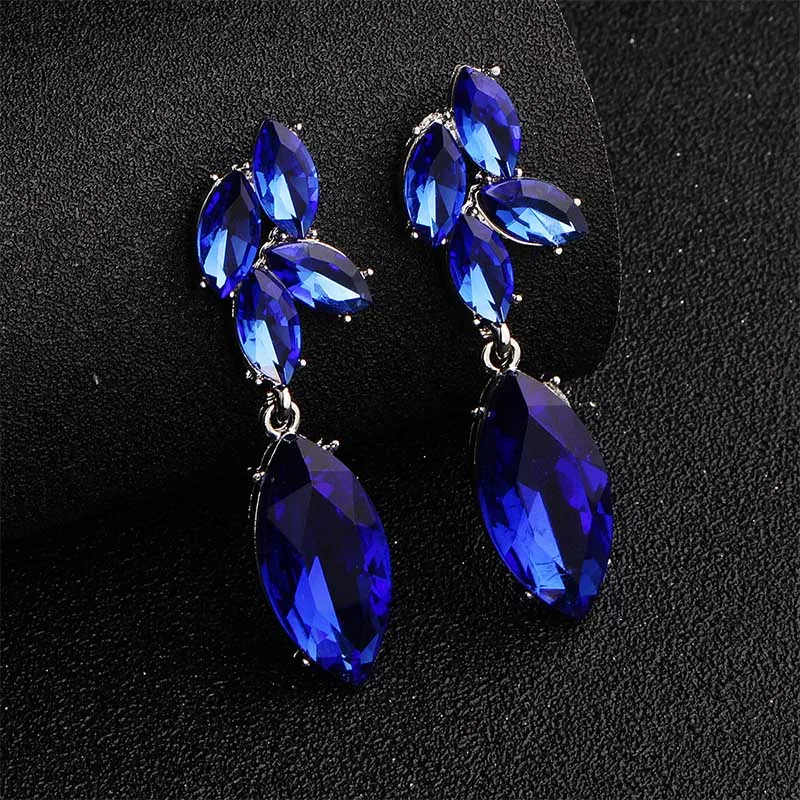 ERS-J3763-Blue Miallo, модные, вечерние, большие серьги для женщин, девушек, стразы, много цветов, свадебные, Висячие, длинные серьги, невесты, подружки невесты, ювелирные изделия - Окраска металла: ERS-J3763-Blue