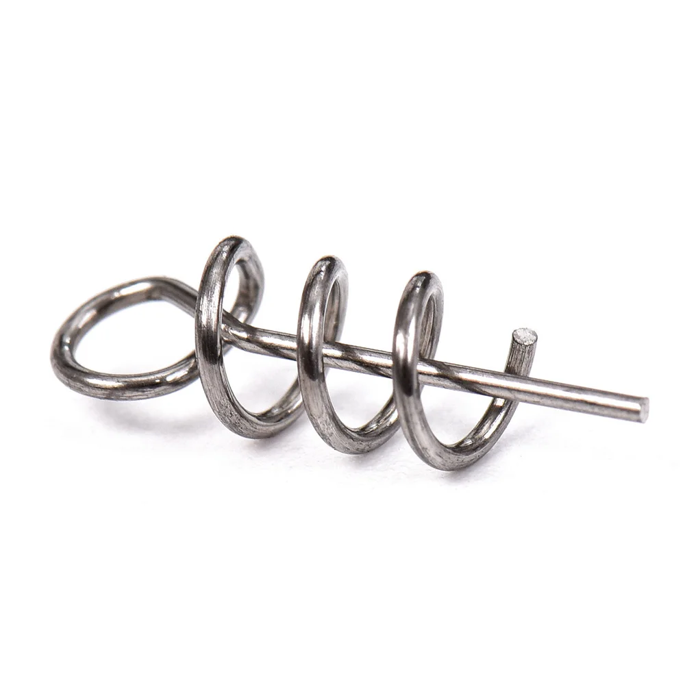 

50Pcs Soft Lure Baits Hook Pin Spring Fixed Lock Fishing Screw Needle Soft Worm