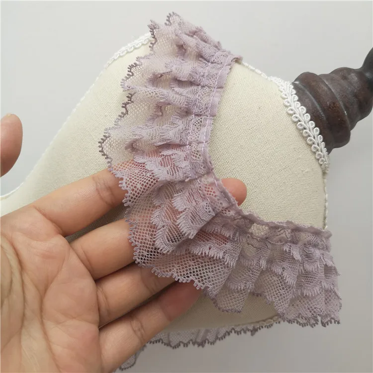 Diy 5 см широкая одежда для малышей, одежда с манжетами, мягкие кружевные плиссированные кружевные аксессуары, 5 м/лот