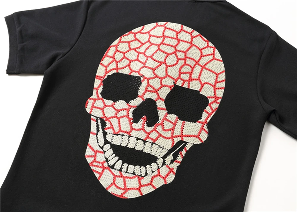 DUYOU crystal skull, повседневные мужские Поло, новинка, летние мужские Поло, хлопковые рубашки с коротким рукавом, брендовая одежда 67703