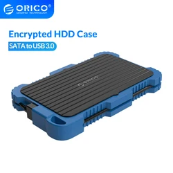 ORICO – boîtier de disque dur externe HDD 2.5 pouces, boîtier de stockage crypté SATA vers USB3.0, étanche aux chocs 