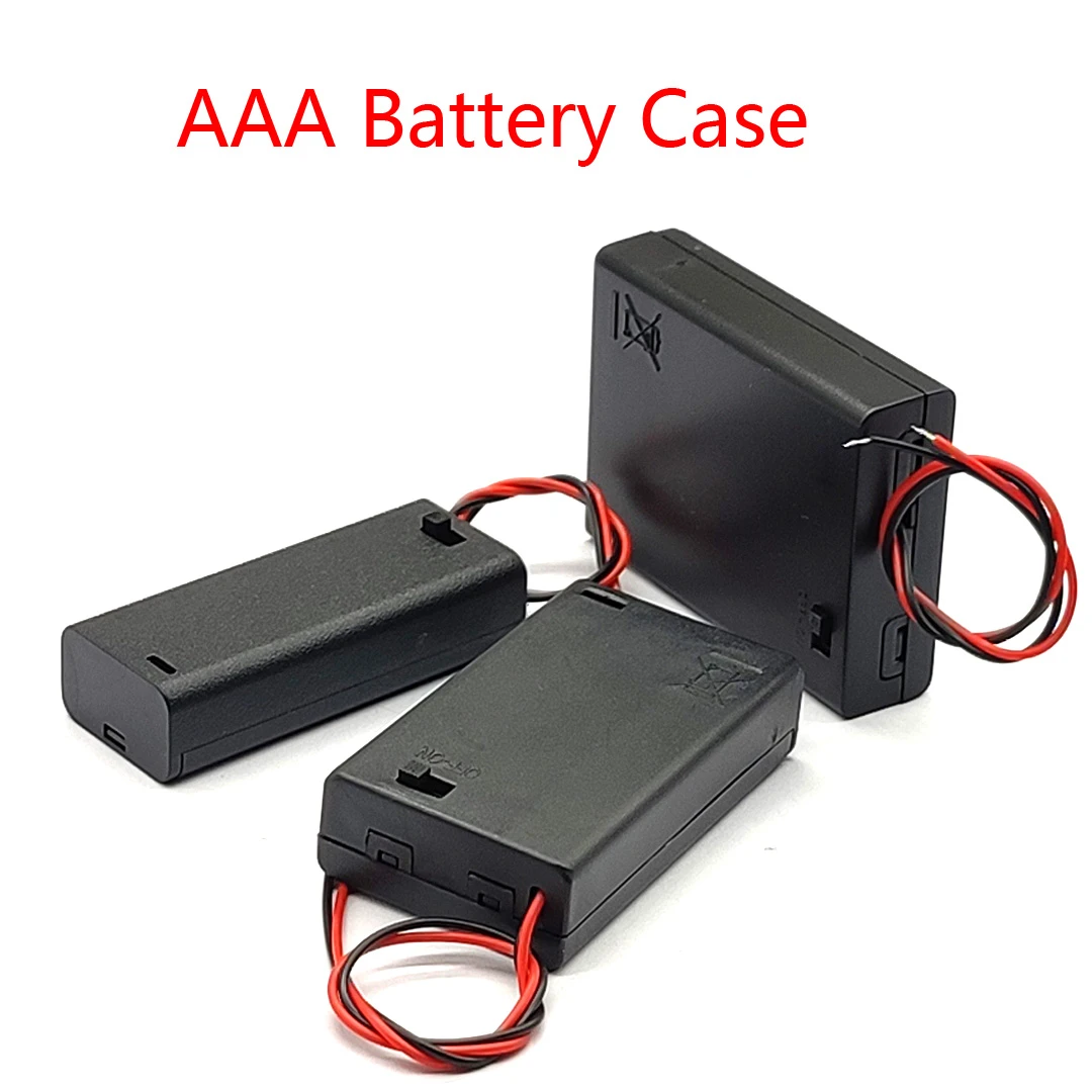 Paquete De 5 X 3 AAA Sostenedor de Batería con cable de conexión de cable y en Off interruptor