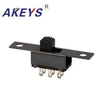 

10PCS SS-22F33 2P2T Double pole double throw 2 position slide switch 6 solder lug pin verticle type without fixed pin