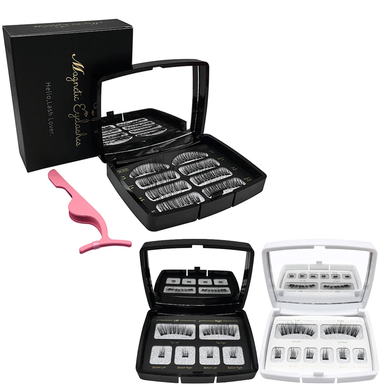 

3D Magnetic Eyelashes With 2-3 Magnets Set Non Mink Eyelashes Natural False Eyelashes Magnet Lashes With Tweezer Makeup Tool