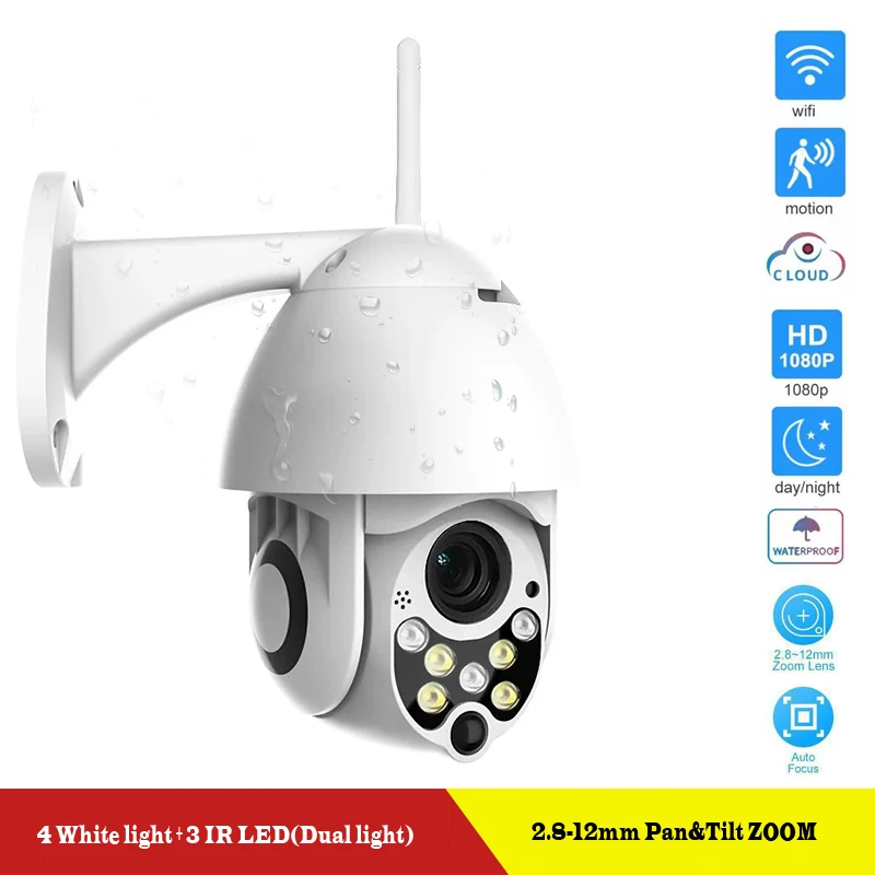 Автоматическое отслеживание PTZ купольная wi-fi-камера 1080P 2,8-12 мм зум Автофокус линза ONVIF сигнализация P2P домашняя охранная CCTV ip-камера
