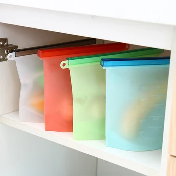 

Reclosable Vacuum Storage Bag Food Storage Bag Reusable Silicone Zip Lock Meat Fruit Food Freezer Bag Fresh Bag
