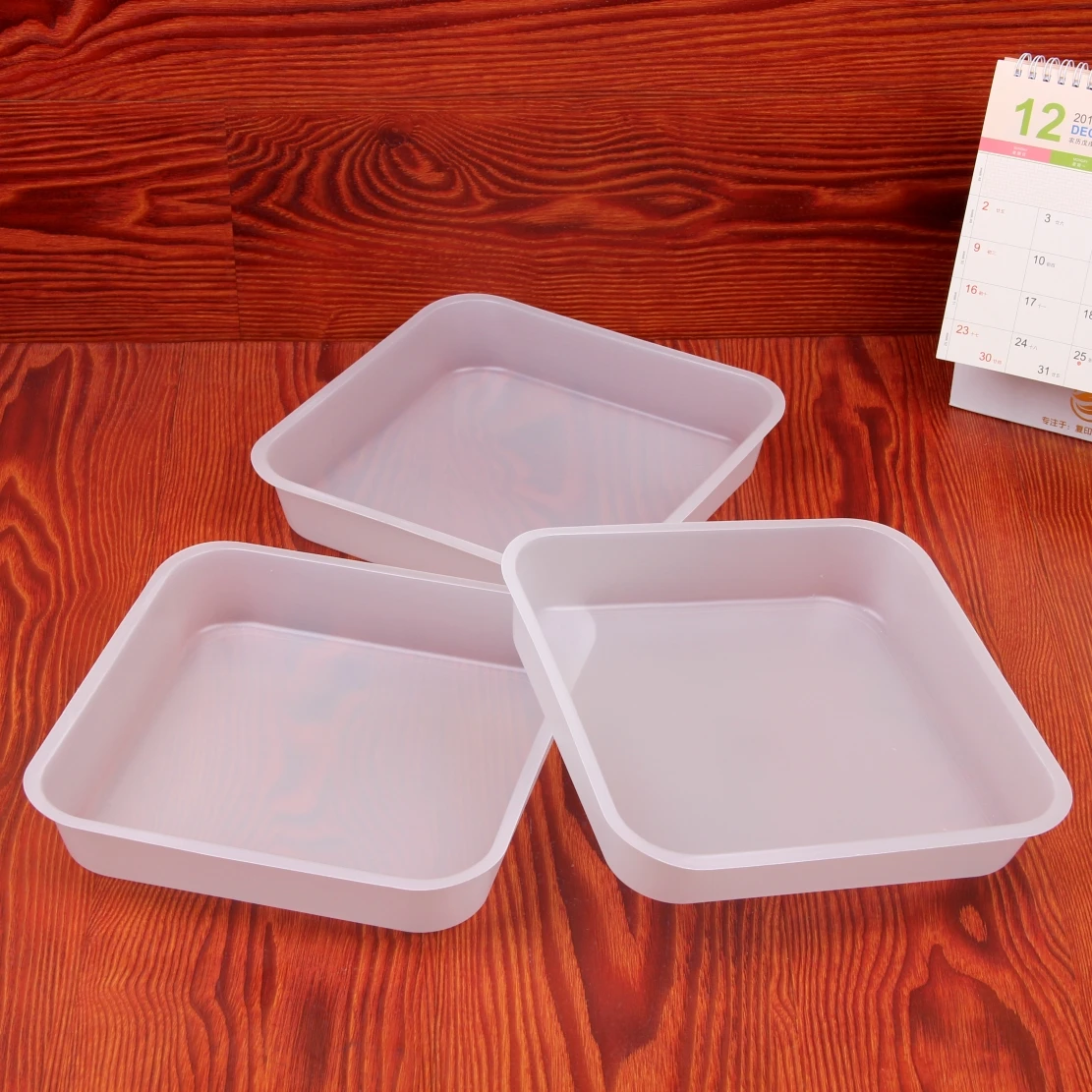 

Supermarket Fresh Food Tray Plastic PP Disposable White Square Vegetable Fruit Tray