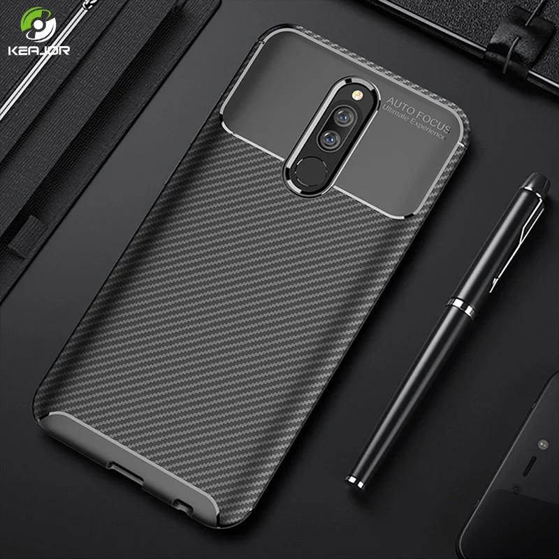 Для Xiaomi Redmi 8 чехол Роскошный бампер из углеродного волокна противоударный