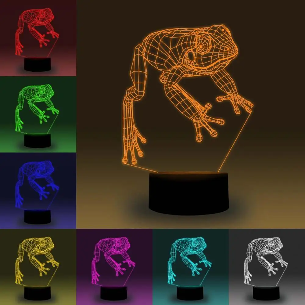

NiteApps 3D Jumping Frog LED Night Light Desk Table Illusion Lamp Holiday Birthday Gift APP/Touch Control