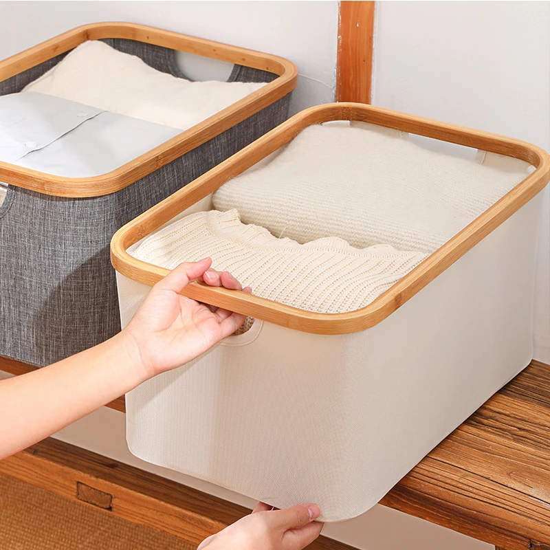 

Solid Color Storage Box Foldable Organizer Oxford Cloth Laundry Basket Fabric Home Storager Laundry Basket Sundries Finishing